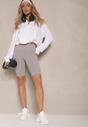 Jasnoszare Szorty Kolarki High Waist Basalla