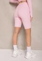 Jasnoróżowe Szorty Kolarki High Waist Basalla