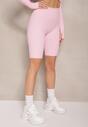 Jasnoróżowe Szorty Kolarki High Waist Basalla