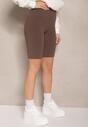Brązowe Szorty Kolarki High Waist Basalla