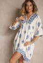 Rochie Daviloria Albastră cu crem