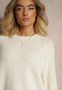 Jasnobeżowy Sweter z Rękawami 3/4 z Wełną Dannalin