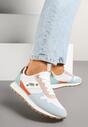 Biało-Niebieskie Sneakersy z Ozdobnymi Cyrkoniami Adisona