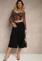 Czarne Szorty Jeansowe High Waist Typu Bermudy Baggy Sonallea