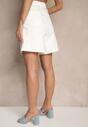 Białe Jeansowe Szorty z Bawełny High Waist Kornelaya