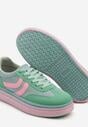 Zielone Sneakersy Typu Kultowe Tenisówki na Niskiej Platformie Olritia