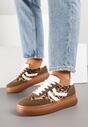 Panterkowe Sneakersy Typu Kultowe Tenisówki na Niskiej Platformie Olritia