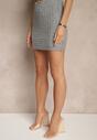 Szara Spódnica Sweterkowa z Wełną High Waist Selzeki