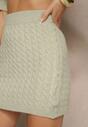 Jasnozielona Spódnica Sweterkowa z Wełną High Waist Selzeki