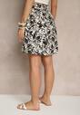 Czarne Szorty High Waist z Wiskozy w Kwiatowy Print Dannalis