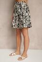 Czarne Szorty High Waist z Wiskozy w Kwiatowy Print Dannalis