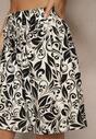 Czarne Szorty High Waist z Wiskozy w Kwiatowy Print Dannalis