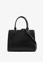 Czarna Torebka Shopperka z Dodatkowym Paskiem Crossbody Sunirora