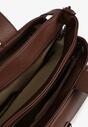 Brązowa Torebka Typu Shopper z Klamerką i Dodatkowym Paskiem Crossbody Kolarienna