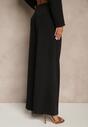 Czarne Garniturowe Szerokie Spodnie High Waist Karmoi