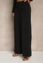 Czarne Garniturowe Szerokie Spodnie High Waist Karmoi