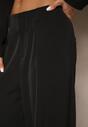 Czarne Garniturowe Szerokie Spodnie High Waist Karmoi