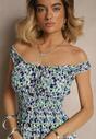 Rochie Roniselle Albă cu albastru