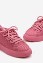 Fuksjowe Sneakersy na Grubej Podeszwie z Cyrkoniami Lisariana