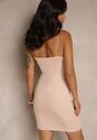 Różowa Sukienka Bodycon Ozdobiona Rozcięciem na Nogę Lunitera