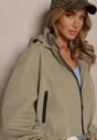 Zielona Kurtka w Stylu Streetwear z Kapturem Oversize Nativiona