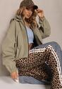 Zielona Kurtka w Stylu Streetwear z Kapturem Oversize Nativiona