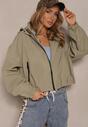 Zielona Kurtka w Stylu Streetwear z Kapturem Oversize Nativiona