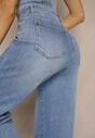 Niebieskie Jeansy High Waist z Szeroką Nogawką Areldia