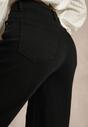 Czarne Jeansy o Szerokim Kroju z Bawełną High Waist Puvirra