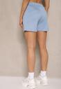 Jasnoniebieskie Szorty High Waist przed Kolano Saxonia