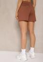 Brązowe Szorty High Waist przed Kolano Saxonia