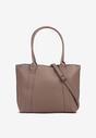 Ciemnobeżowa Duża Torebka Tote w Stylu Casual Firpio