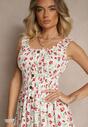 Rochie Xallio Albă cu roșu