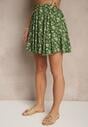Zielone Spódnico-Szorty High Waist w Kwiaty Sunevra