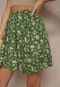 Zielone Spódnico-Szorty High Waist w Kwiaty Sunevra