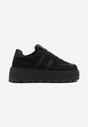 Czarne Sneakersy w Stylu Klasycznych Tenisówek na Platformie ze Żłobieniami Xarmio