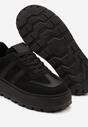 Czarne Sneakersy w Stylu Klasycznych Tenisówek na Platformie ze Żłobieniami Xarmio