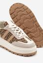 Panterkowe Sneakersy w Stylu Klasycznych Tenisówek na Platformie ze Żłobieniami Xarmio
