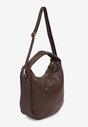 BrązowaTorebka o Fasonie Hobo z Dodatkowym Paskiem Crossbody Mepila
