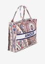 Czerwona Torebka Typu Shopper Ozdobione Napisem i Wzorem Boho Alithil