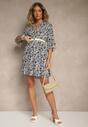 Rochie Jenelitia Albă cu bleumarin
