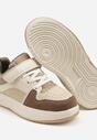 Beżowo-Zielone Buty Sportowe Sneakersy Clibee z Perforacją Ralriti