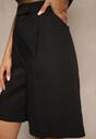 Czarne Bawełniane Szorty Bermudy High Waist w Eleganckim Stylu Aliriae