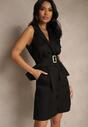 Czarne Bawełniane Szorty Bermudy High Waist w Eleganckim Stylu Aliriae