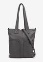 Szara Torebka Shopper Tote z Uchwytami i Regulowanym Paskiem Silpio
