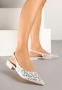 Srebrne Sandały Slingback z Ażurową Cholewką Napreia