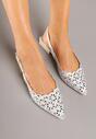 Srebrne Sandały Slingback z Ażurową Cholewką Napreia