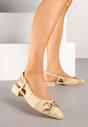Beżowe Sandały Slingback z Ozdobną Klamrą Jenalina