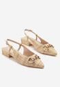 Beżowe Sandały Slingback z Ozdobną Klamrą Jenalina