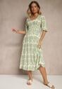 Rochie Tuvria Verde cu crem